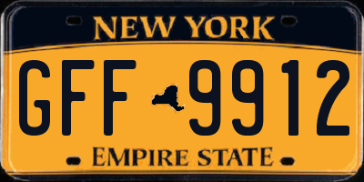 NY license plate GFF9912