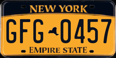 NY license plate GFG0457