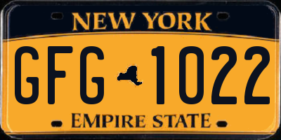 NY license plate GFG1022