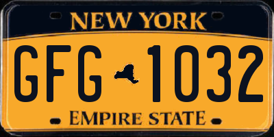 NY license plate GFG1032