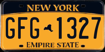 NY license plate GFG1327
