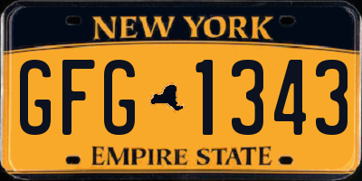 NY license plate GFG1343