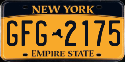 NY license plate GFG2175