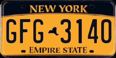 NY license plate GFG3140
