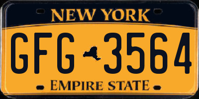 NY license plate GFG3564