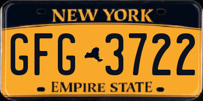 NY license plate GFG3722