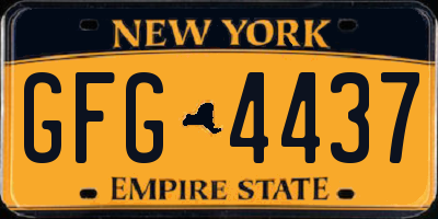 NY license plate GFG4437