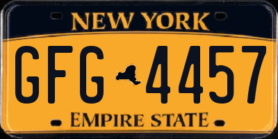 NY license plate GFG4457