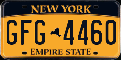 NY license plate GFG4460