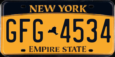 NY license plate GFG4534