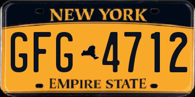 NY license plate GFG4712