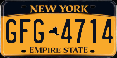 NY license plate GFG4714