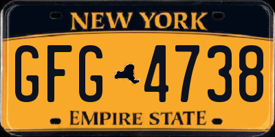 NY license plate GFG4738