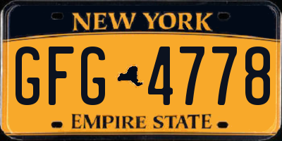 NY license plate GFG4778