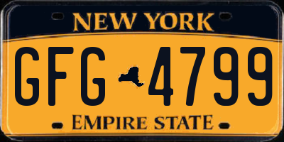 NY license plate GFG4799