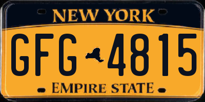 NY license plate GFG4815
