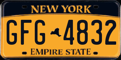 NY license plate GFG4832