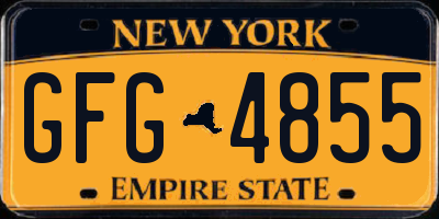 NY license plate GFG4855