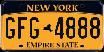 NY license plate GFG4888