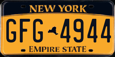 NY license plate GFG4944