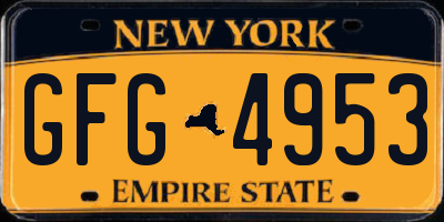 NY license plate GFG4953