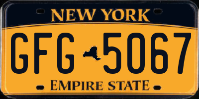 NY license plate GFG5067