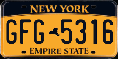 NY license plate GFG5316
