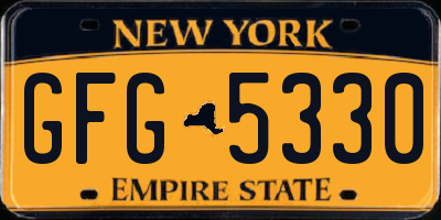 NY license plate GFG5330