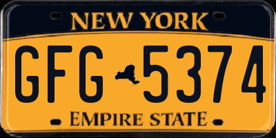 NY license plate GFG5374
