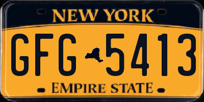NY license plate GFG5413