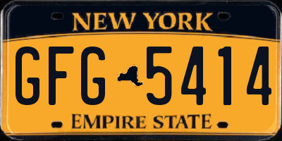 NY license plate GFG5414