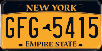 NY license plate GFG5415