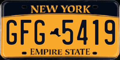 NY license plate GFG5419