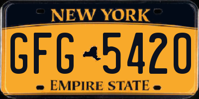 NY license plate GFG5420