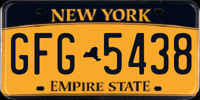 NY license plate GFG5438