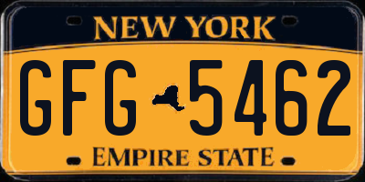 NY license plate GFG5462