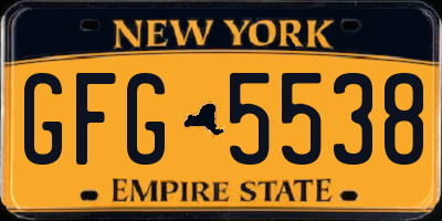 NY license plate GFG5538