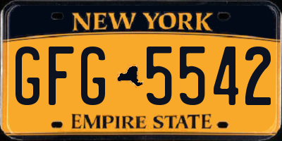 NY license plate GFG5542