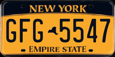NY license plate GFG5547
