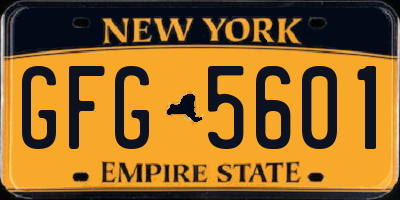 NY license plate GFG5601