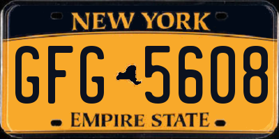 NY license plate GFG5608