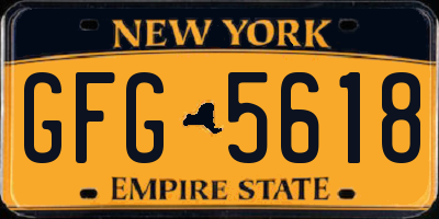 NY license plate GFG5618