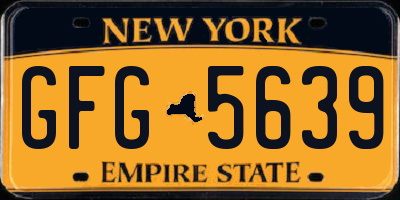 NY license plate GFG5639