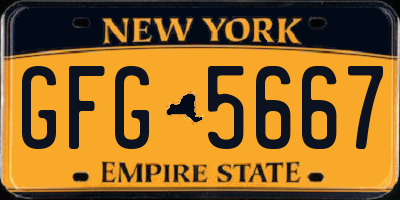 NY license plate GFG5667