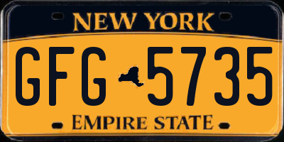 NY license plate GFG5735