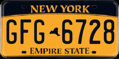 NY license plate GFG6728