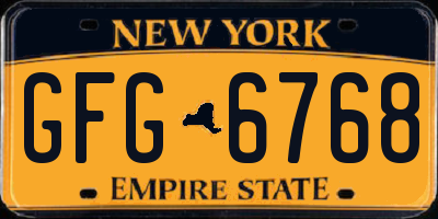 NY license plate GFG6768