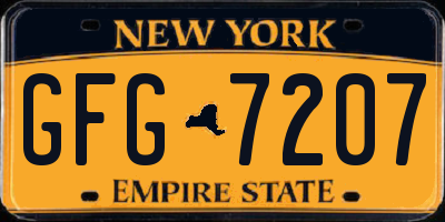 NY license plate GFG7207