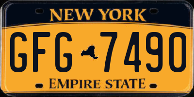NY license plate GFG7490