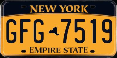 NY license plate GFG7519